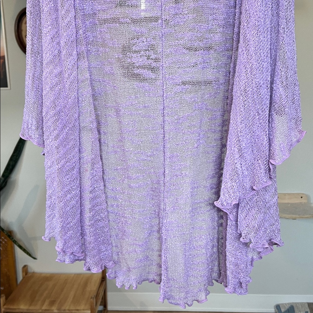 Lilac Purple Knit Cardigan Vest - One Size - Picture 6 of 7